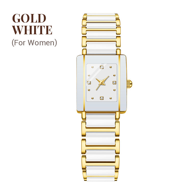 ⌚Modieus vierkant keramisch quartzhorloge