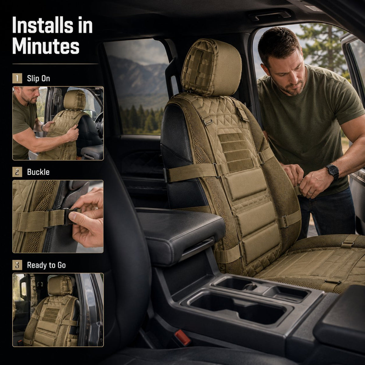 Tactische MOLLE Auto Stoelorganizer — Robuuste Bescherming & Slimme Opbergruimte