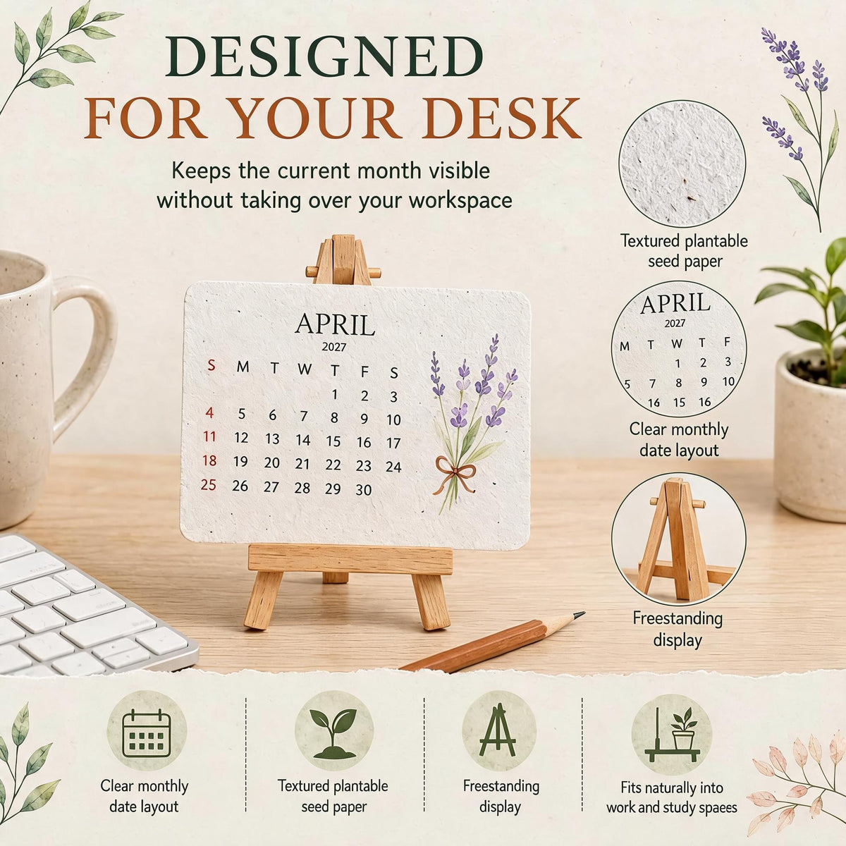 🌱 Milieuvriendelijke Plantbare "Tijdloze" Zaadkalender 2027 ✨