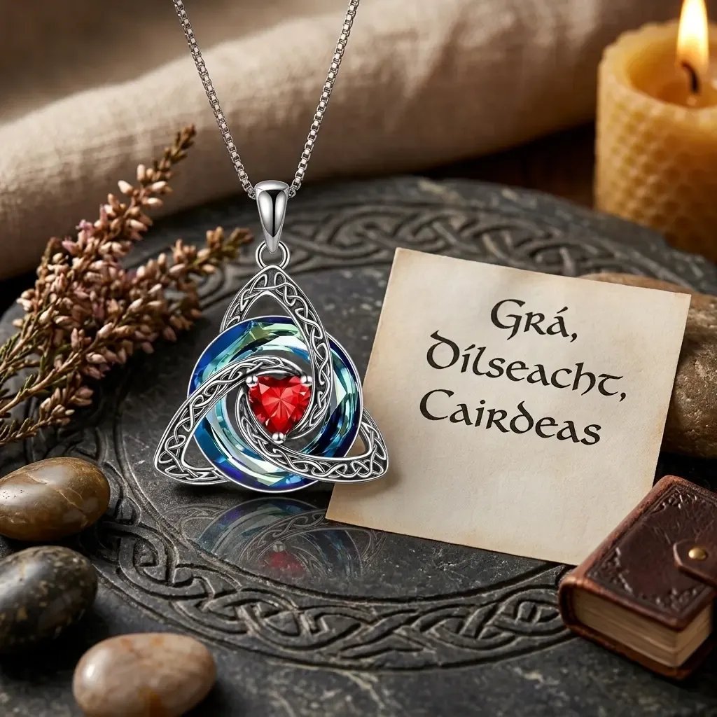 ✨ Geboortesteen Keltische Trinity Knot Ketting — Betekenisvol Symbool van Liefde & Verbinding ❤️