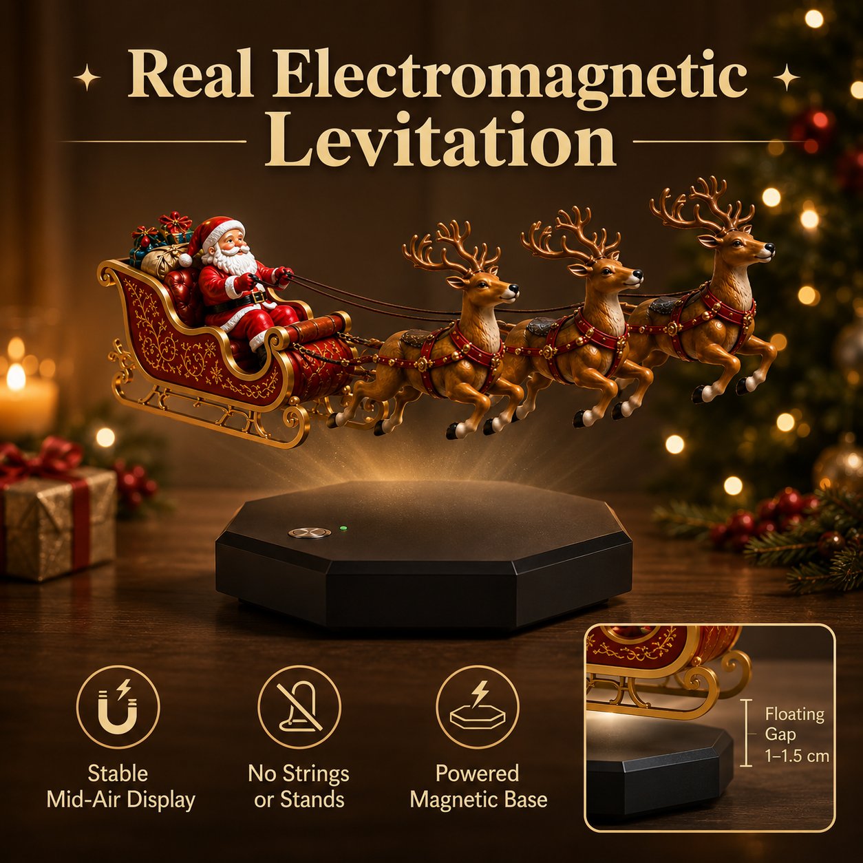 🌟 Flying Sleigh Kerstdecoratie