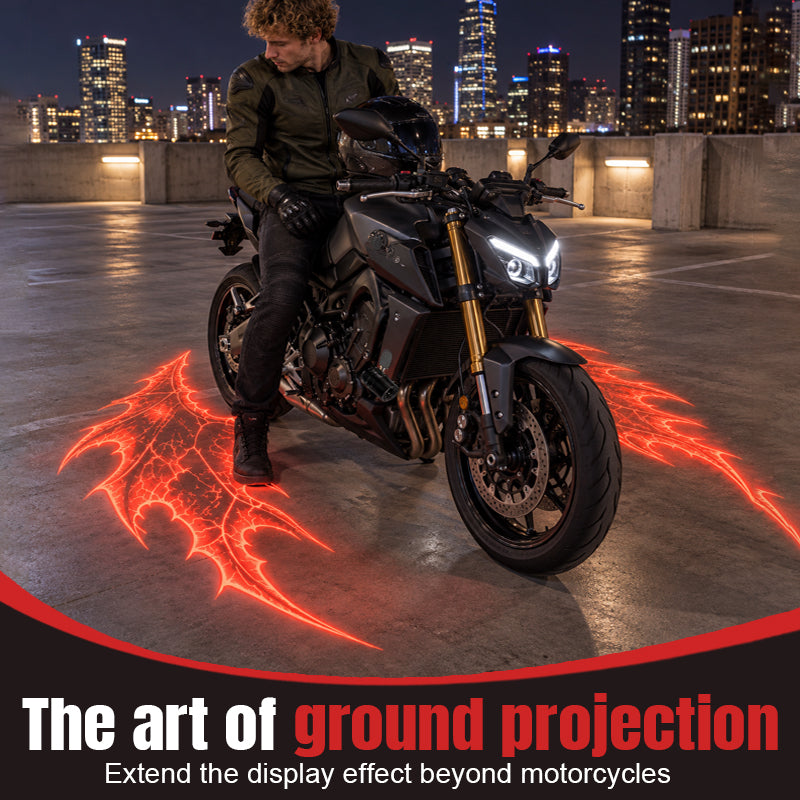 🏍️ Motorfiets Duivelvleugel Grondprojector Lampen 😈✨