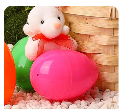 🐰 Vooraf gevulde paaseieren met pluche bedeltjes ✨