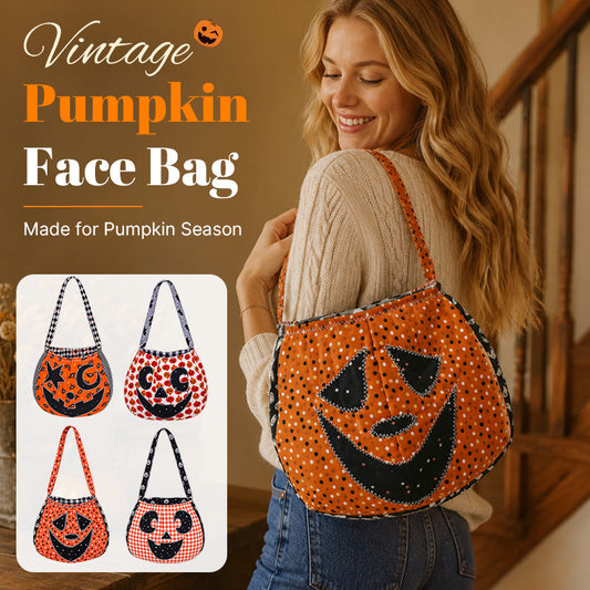 🎃 Vintage Pumpkin Face Bag — de leukste Halloween-tas van het seizoen