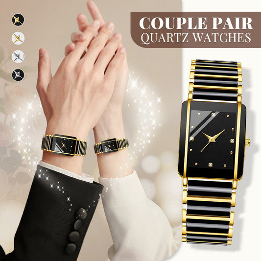 ⌚Modieus vierkant keramisch quartzhorloge