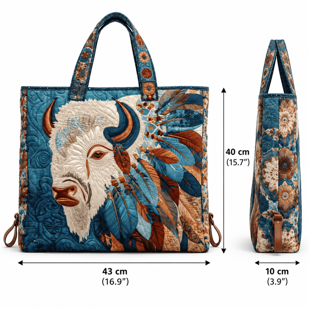 Handgemaakte Native American Quilted Tote Bag