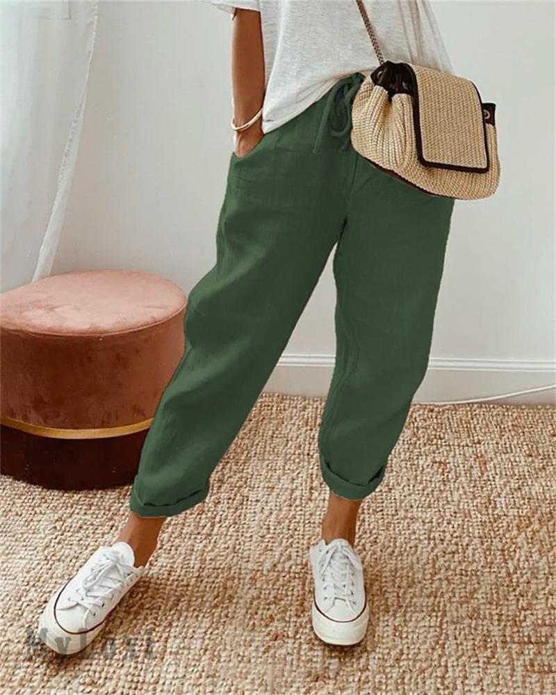 💕 Casual broek van katoen en linnen voor dames💕