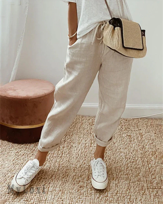 💕 Casual broek van katoen en linnen voor dames💕