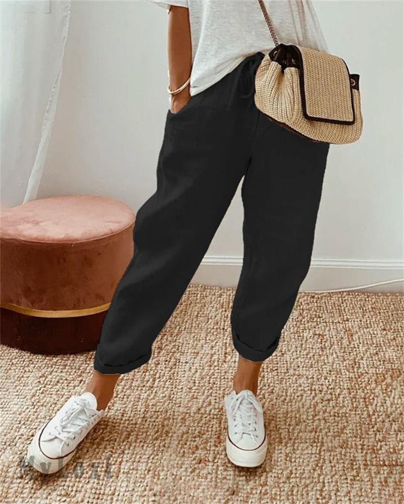 💕 Casual broek van katoen en linnen voor dames💕