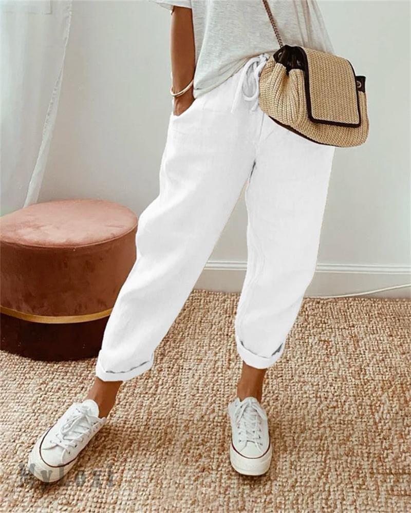 💕 Casual broek van katoen en linnen voor dames💕