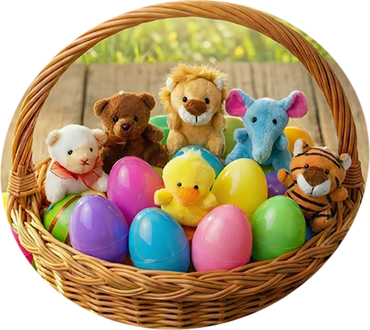 🐰 Vooraf gevulde paaseieren met pluche bedeltjes ✨