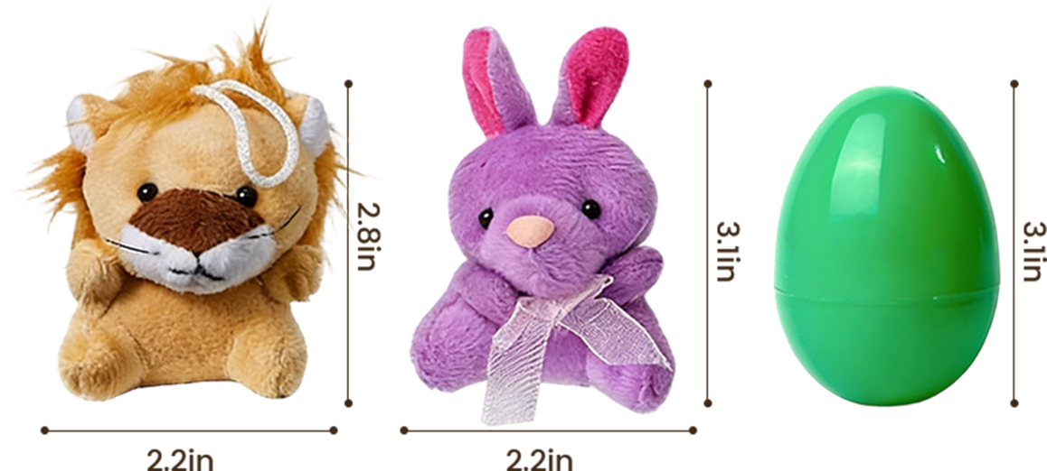 🐰 Vooraf gevulde paaseieren met pluche bedeltjes ✨