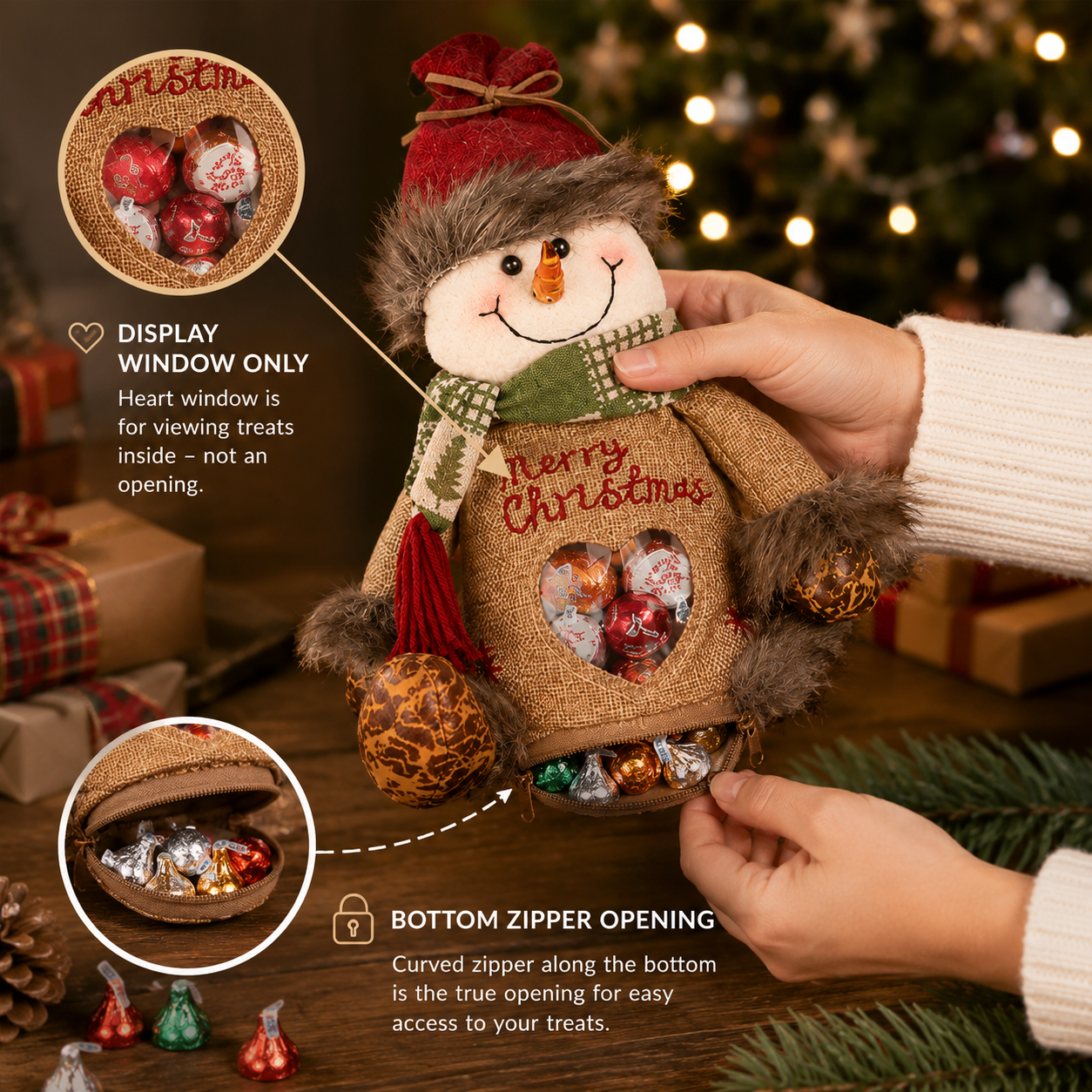 🎅 Stevige kerstzakjes met ritssluiting — voor snoep & kleine cadeaus