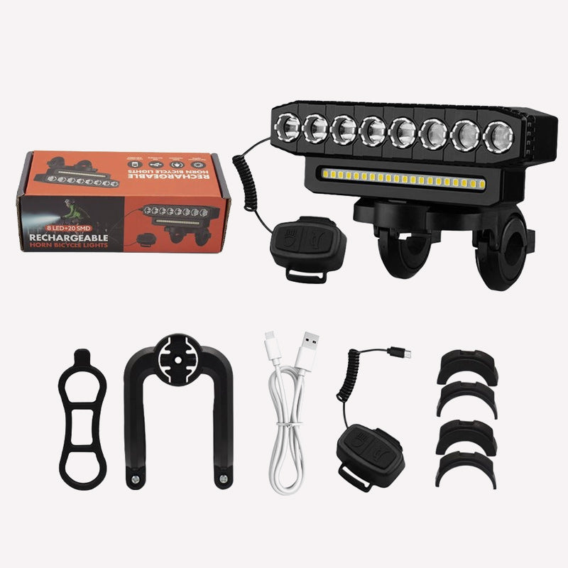 🚴 Front Bike Light with Horn for Night Riding