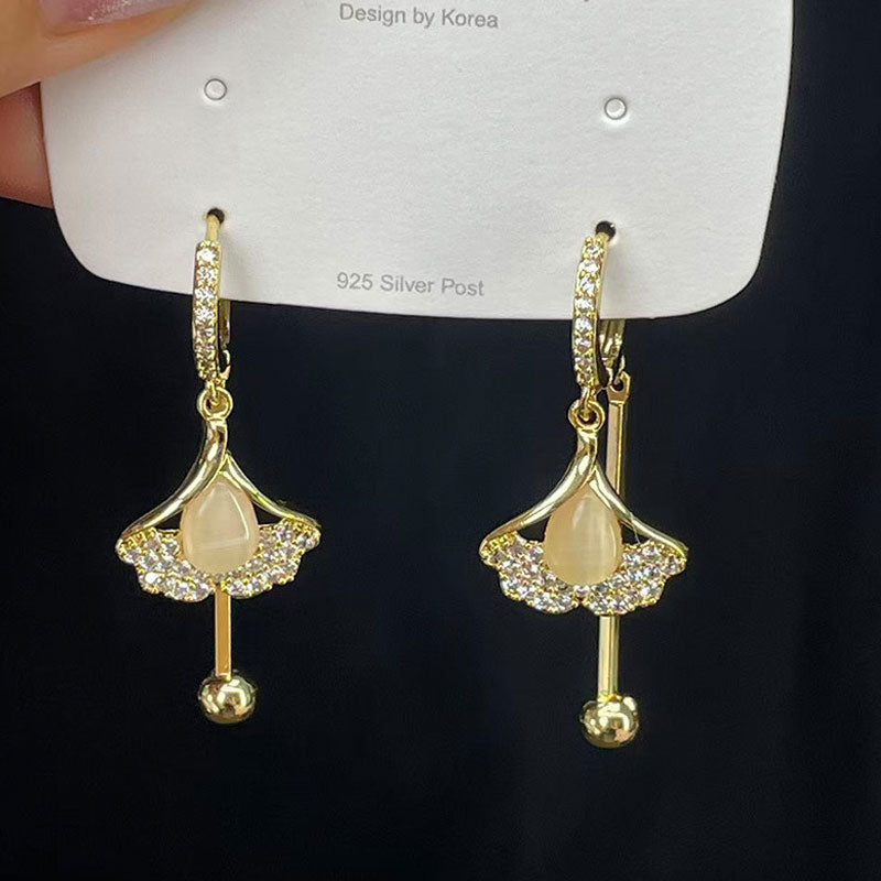 🌟 Elegante Ginkgo & Opaal Oorbellen | Verfijnd Design 💎TIJDELIJKE ACTIE: 1+1 GRATIS 🔥