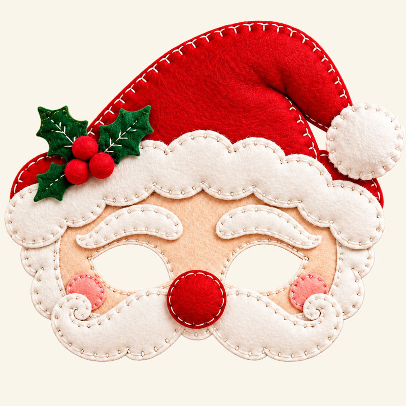 🎭 Set van Handgemaakte Vilten Kerstmaskers – Voor Kinderen & Feestjes 🎄
