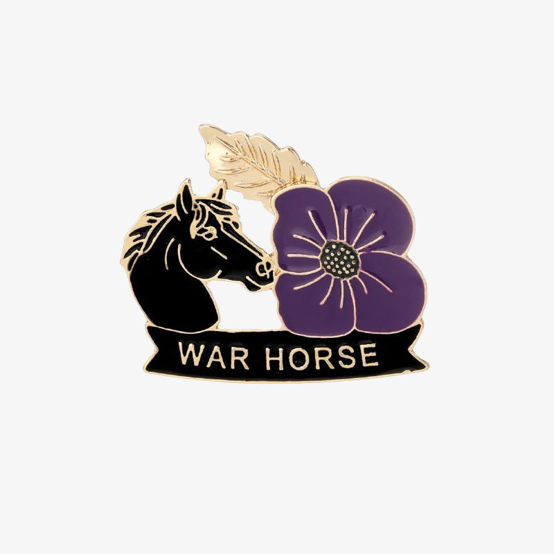🌺Paarse klaproos paard herdenkingsbroche