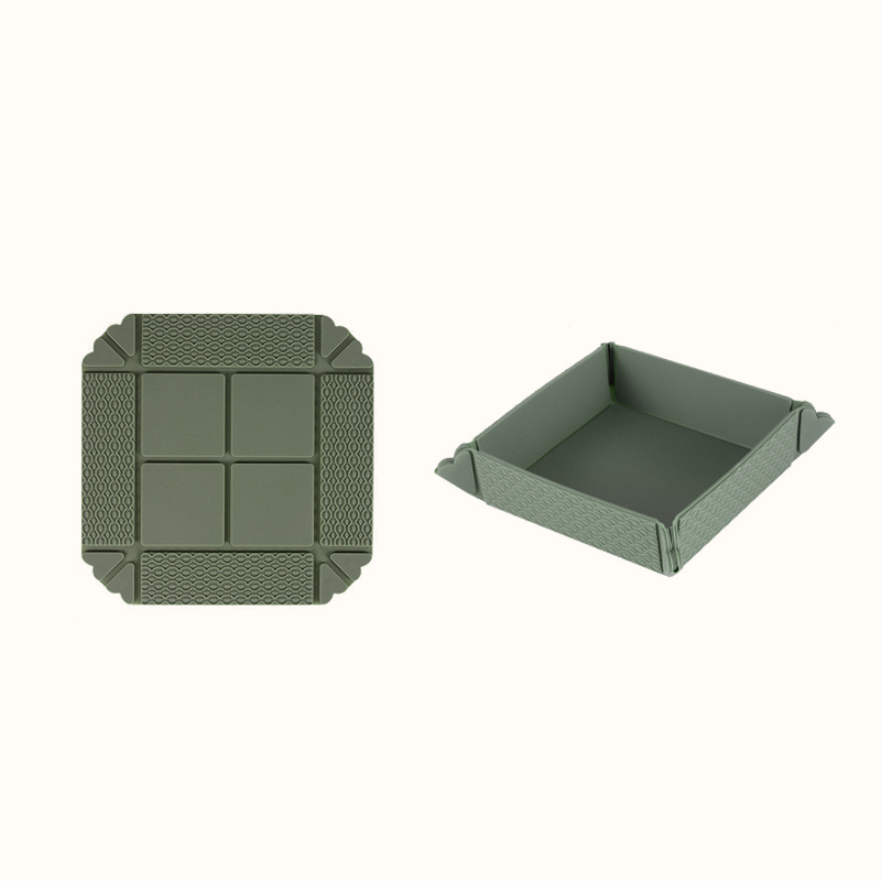 🍽️ Opvouwbare Hittebestendige Mat & Opbergbak – 2-in-1 Onderzetter en Snacktray met Magneetopslag 🧲✨