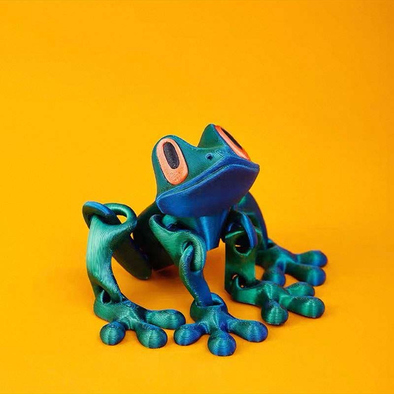 🐸 3D-geprinte magnetische kikker – een levensechte, poseerbare, lichtgevende vriend voor op je koelkast!