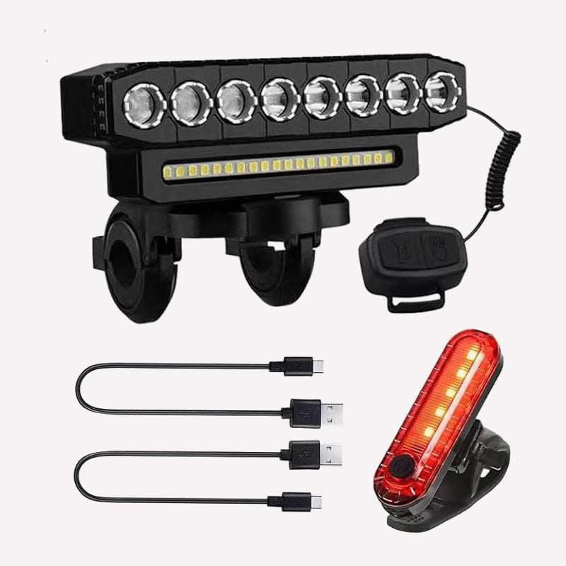 🚴 Front Bike Light with Horn for Night Riding