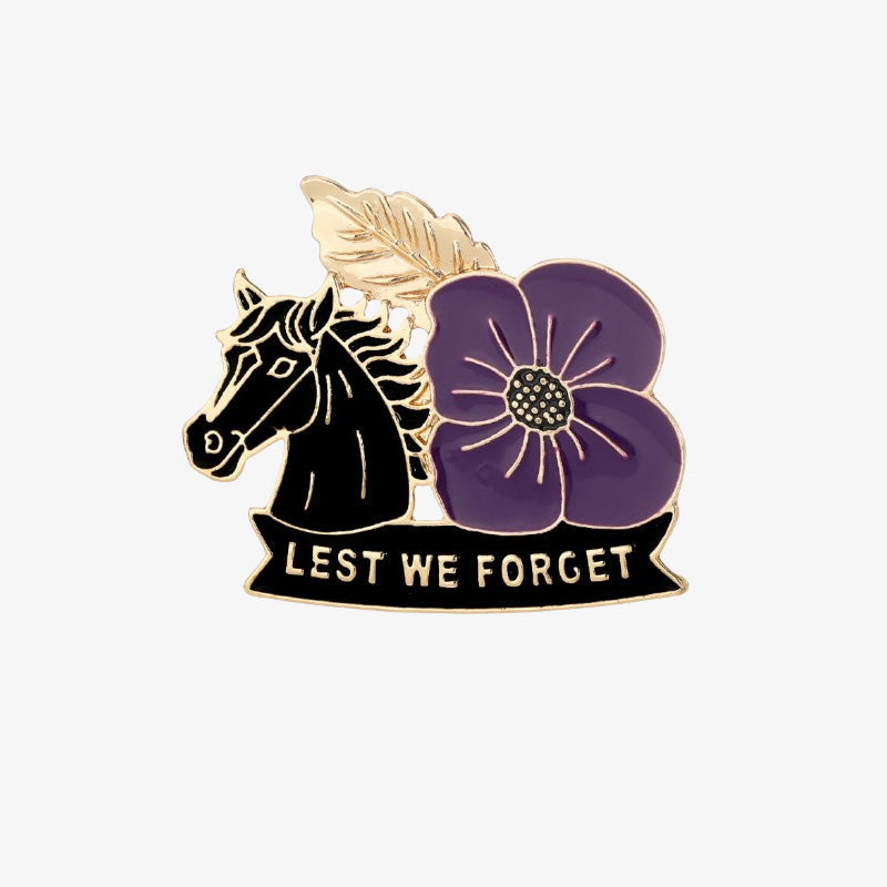 🌺Paarse klaproos paard herdenkingsbroche