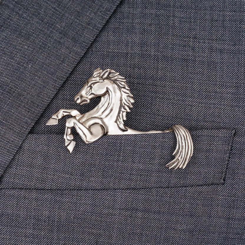 🐊✨ Sculpturaal Dieren Metalen Pochetzakdoek