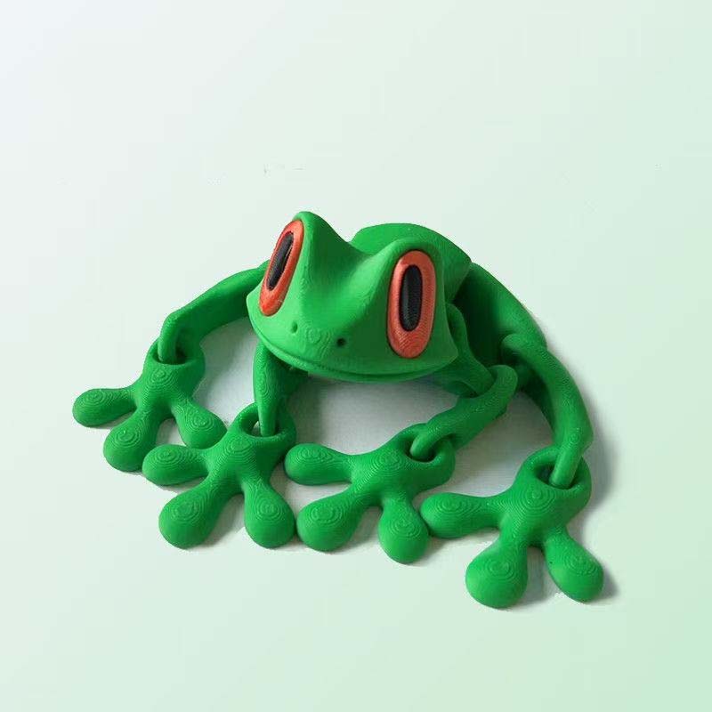 🐸 3D-geprinte magnetische kikker – een levensechte, poseerbare, lichtgevende vriend voor op je koelkast!