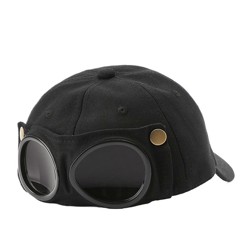 🤣 Baseballpet in pilotenstijl — Unieke vakjes voor zonnebrillen en vintage metalen details! 🧢✨