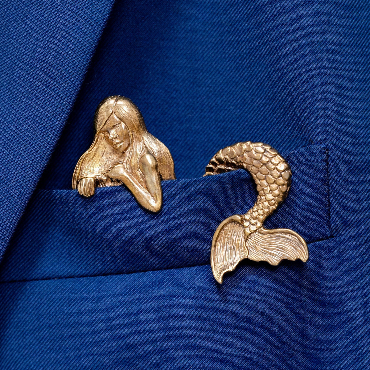 🐊✨ Sculpturaal Dieren Metalen Pochetzakdoek