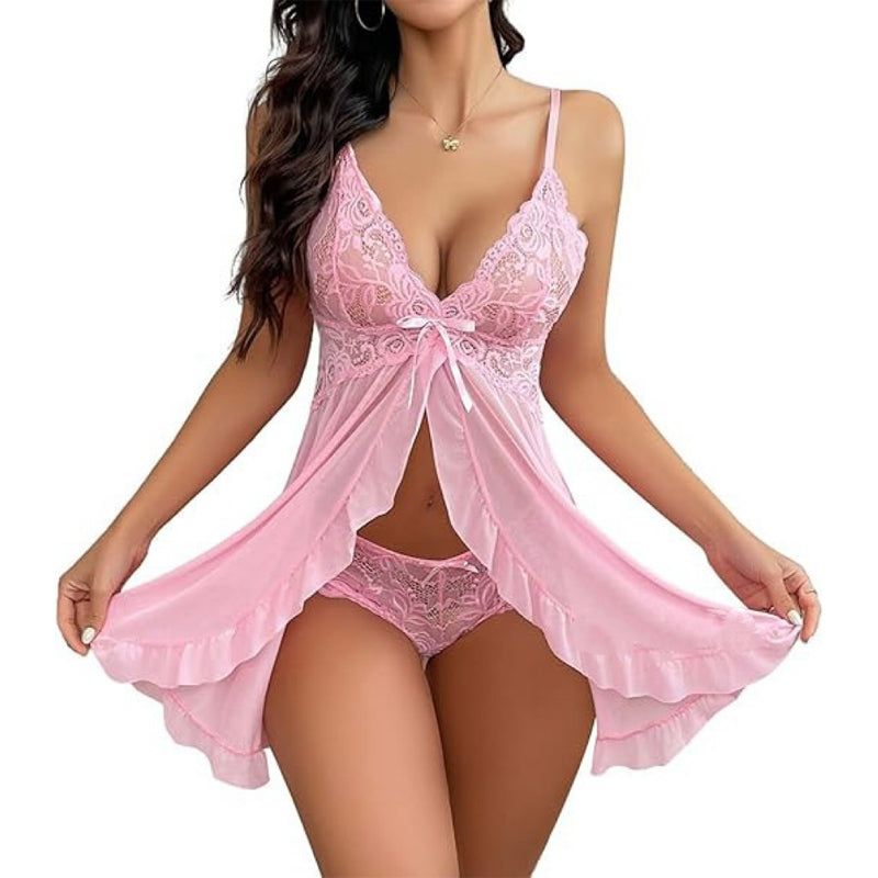 🌸 Elegante lingerie-set van kant en mesh 🎀
