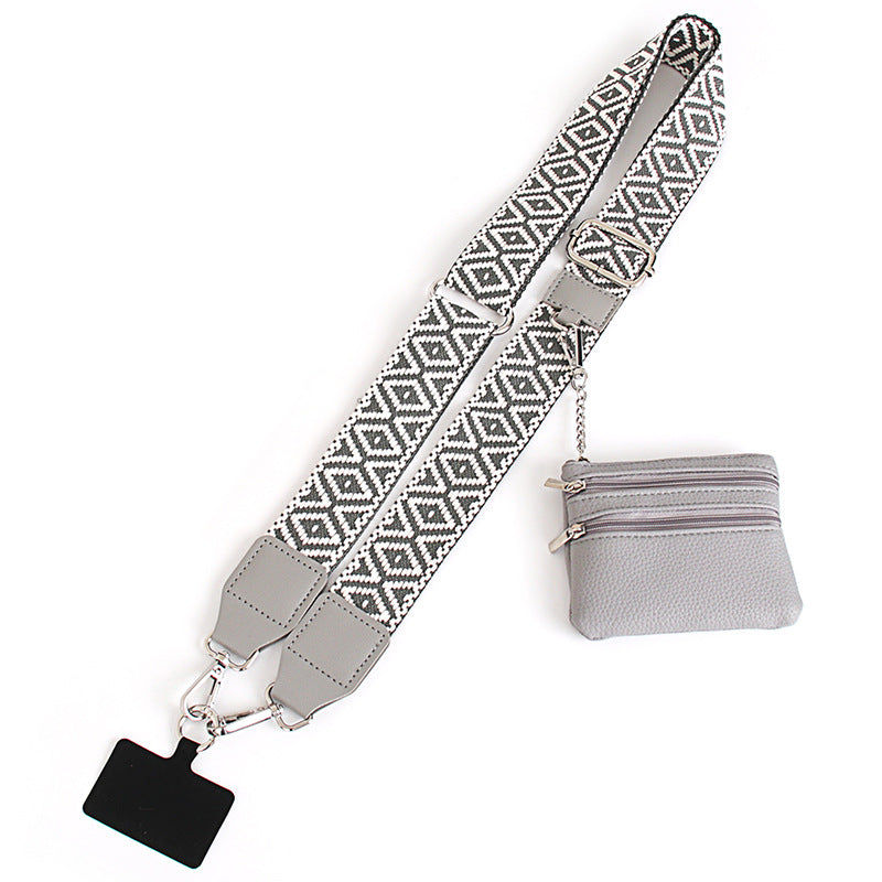 👜🚶‍♀️ Combineer een stijlvolle telefoonband perfect met een portemonnee met rits, zodat je je handen vrij hebt.