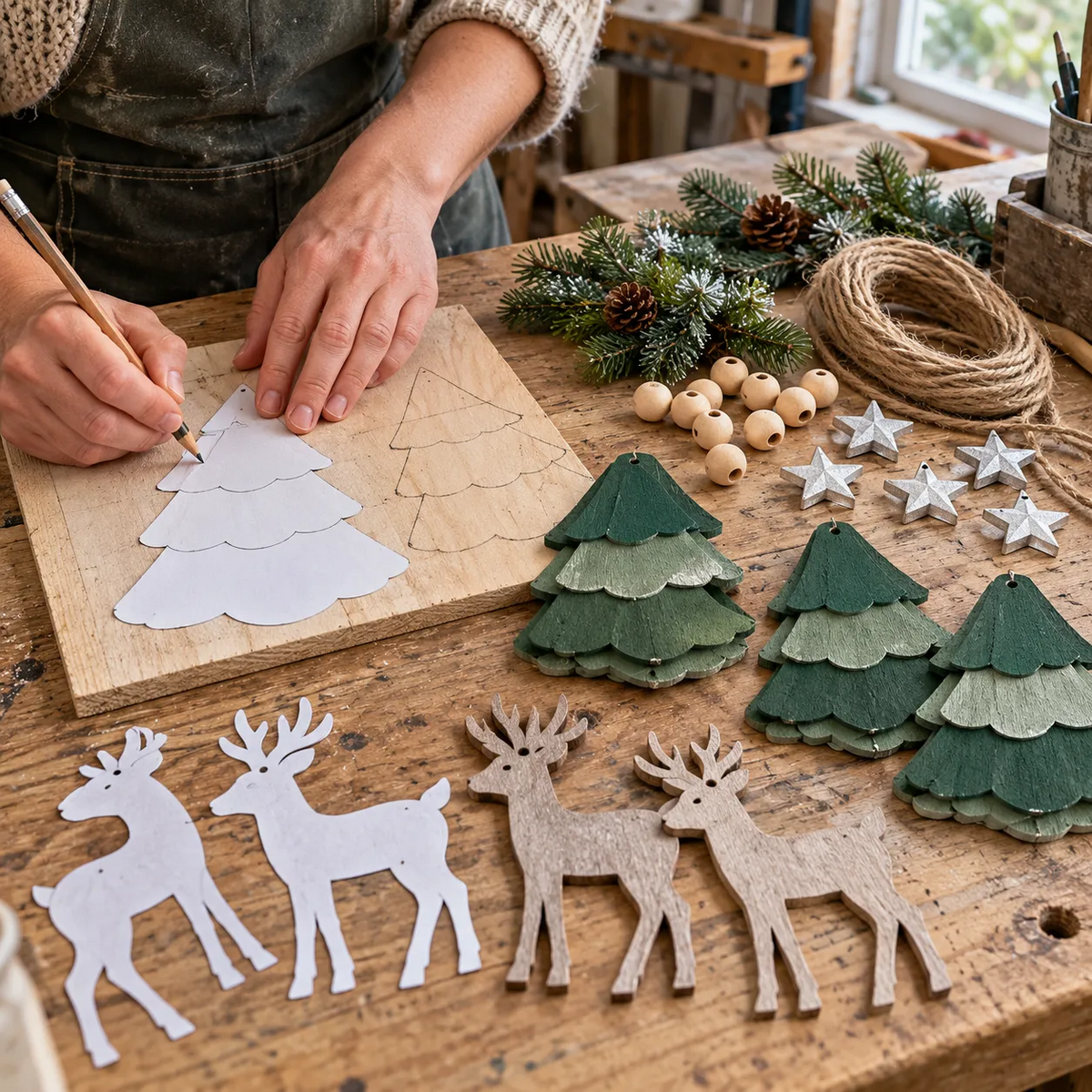 🎄✨ Verlichte Bos Kerstguirlande — Warme Gloed voor een Sfeervolle Kerst