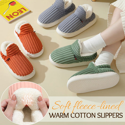 🧣✨ Zachte, fleece-gevoerde corduroy waterdichte en warme pantoffels 🧸