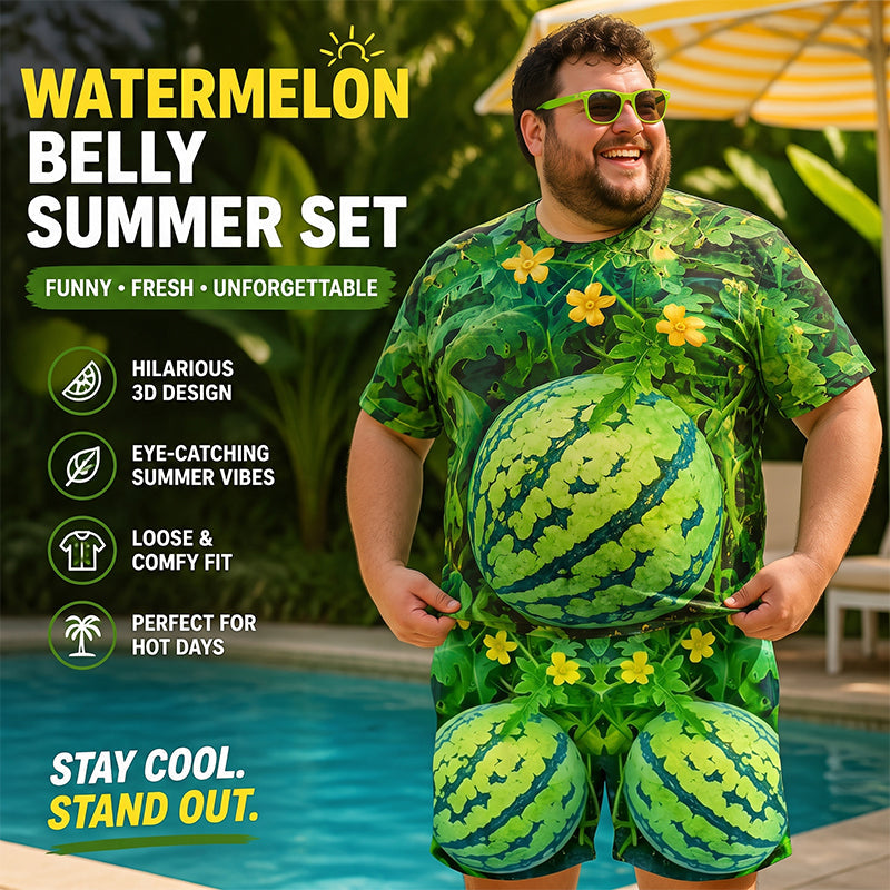🍉 Grappige T-shirt-set met watermeloenprint