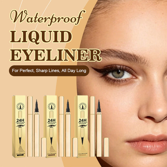 Professionele Waterproof Eyeliner – Intens Zwart & Vlekvrij 🏁🖤