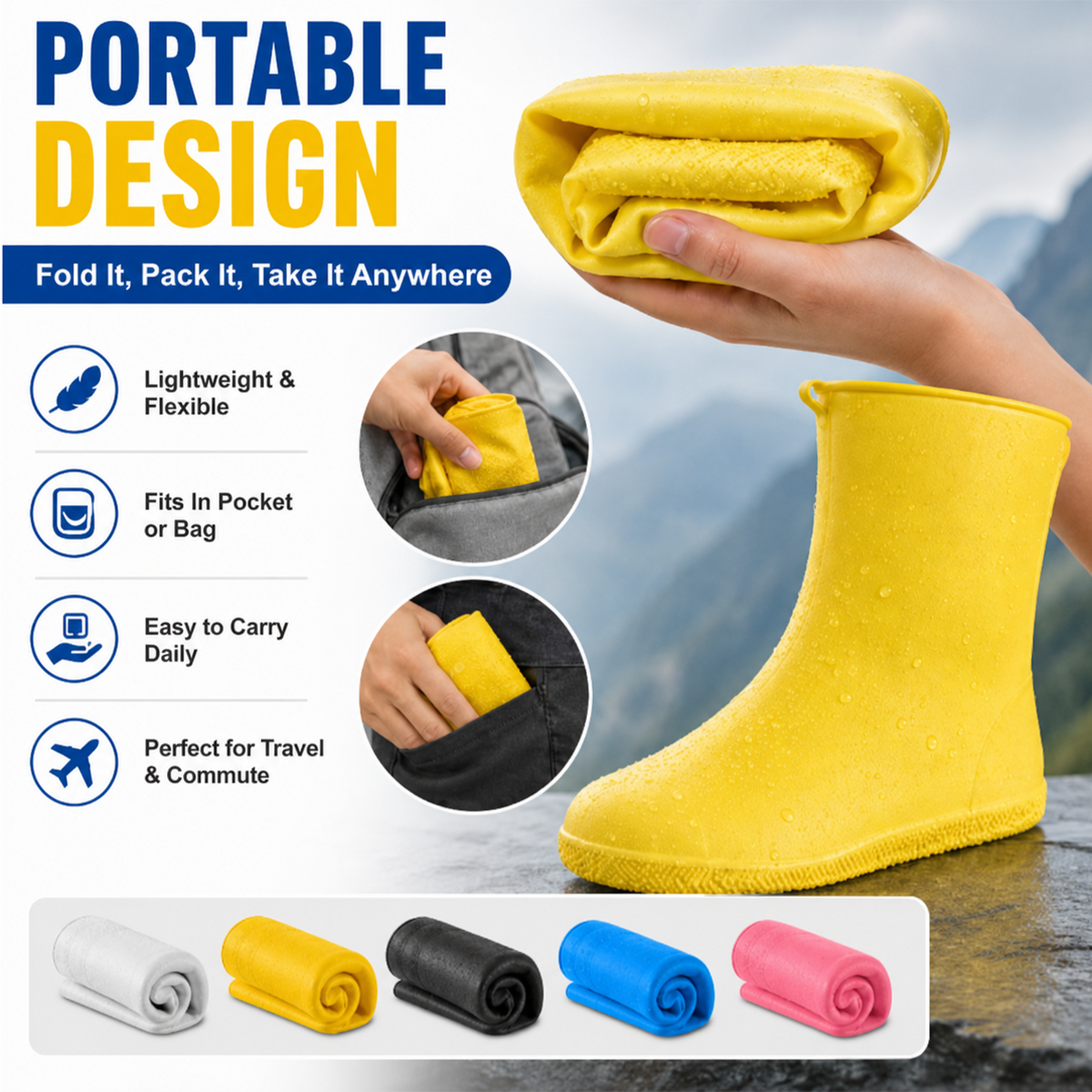 👟💧 Zware Regenoverschoenen — Waterdicht, Antislip & Opvouwbaar voor Elk Buitenavontuur