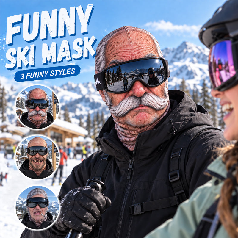 🎭😂 Grappig Realistisch Gezichtsskimasker — Winterfeestuitrusting voor Buitengroepen ❄️🎉