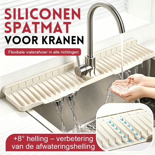 ✨Siliconen spatbeschermer en droogmat voor de kraan📉💧