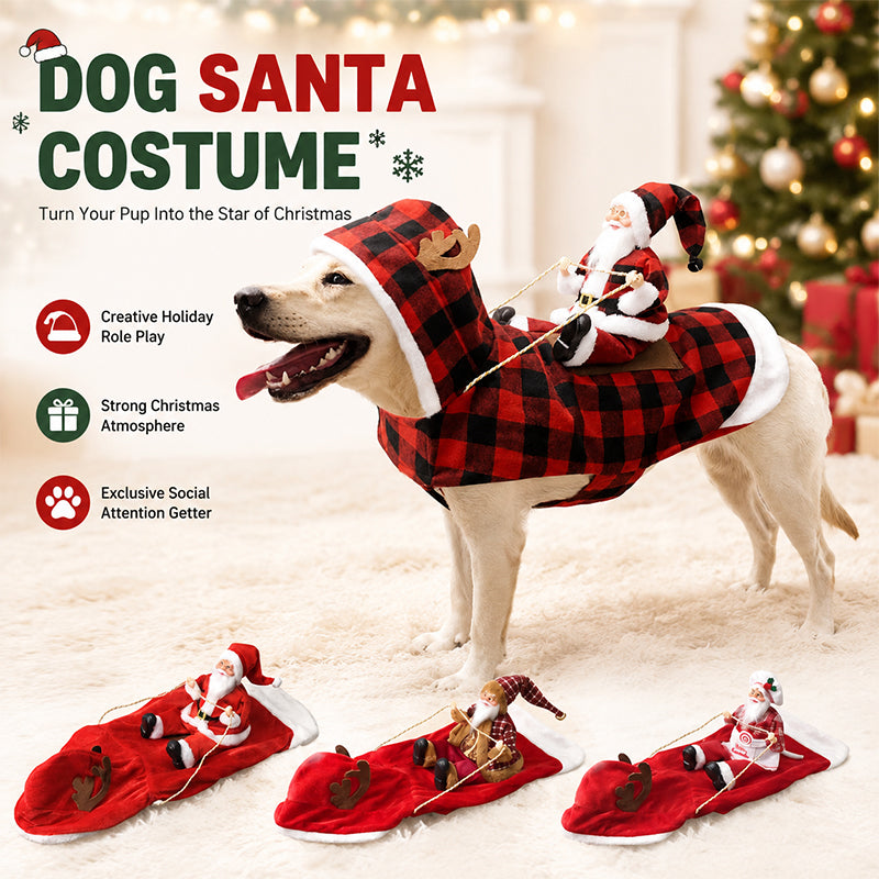 🎅 Santa Rider — feestelijke kerstoutfit voor je hond
