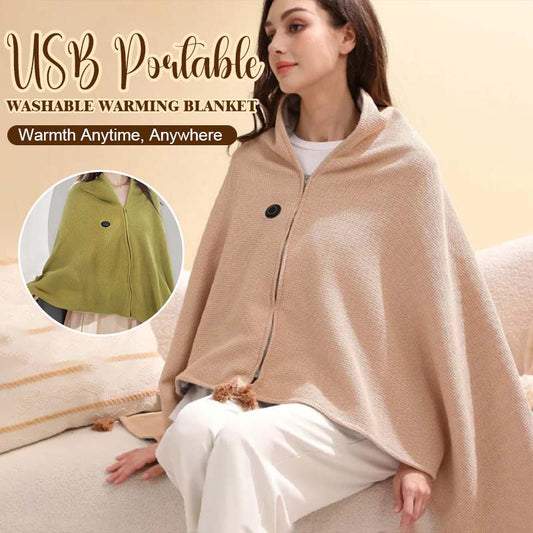 🔥🌿 Draagbare, wasbare verwarmingsdeken op USB - Altijd en overal warmte 💖✨