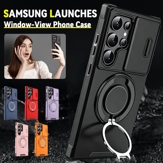 Armor Case voor Galaxy S-serie 🛡️ Schuifbare Camera-protector & 360° Ring 🧲 Magnetische Functie