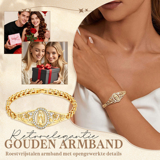 ✨ Gouden geometrische armband met opengewerkte detail. 💎💫