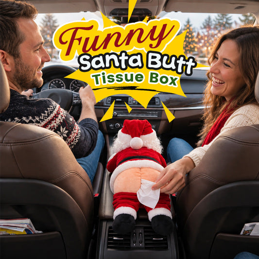 😂 Grappige Kerstman Billen Tissuebox Hoes 🎅🍑