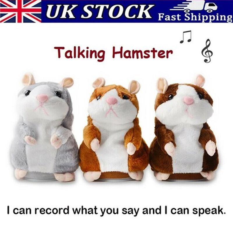🐹 Pratende hamsterknuffel – herhaalt geluid & beweegt! 3 kleuren + kersteditie (15 cm) ✨🎄