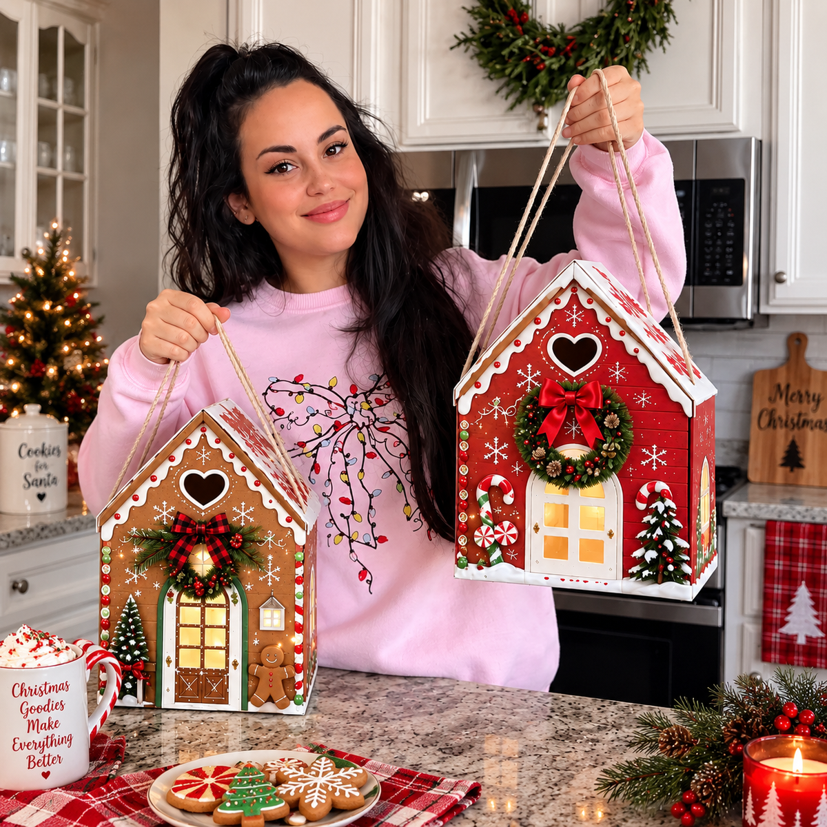 🎁 Kerstmagie Huis — 3D cadeaubox voor de feestdagen