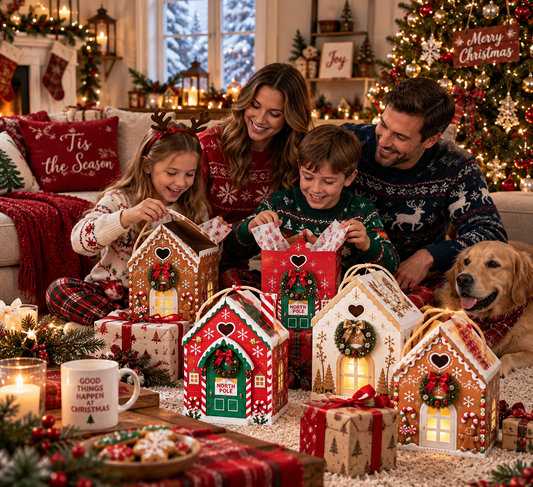 🎁 Kerstmagie Huis — 3D cadeaubox voor de feestdagen