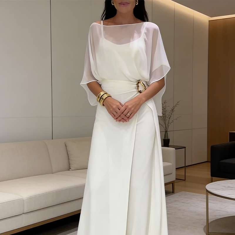 Eenvoudige, Elegante En Stijlvolle Maxi-jurk