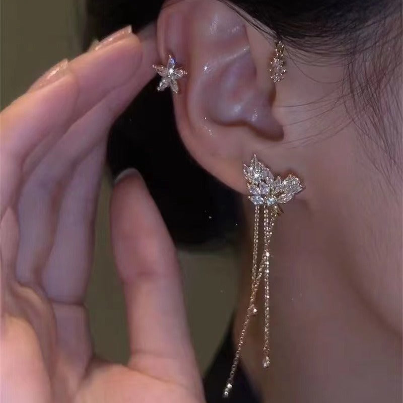 ✨🦋 Zirkonia oorbellen met vlinderpoo💖✨