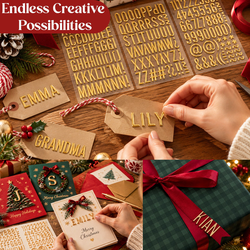 ✨ 3D Opblaasbare Letterstickers – Voor DIY Journals, Scrapbooks & Labels 📚