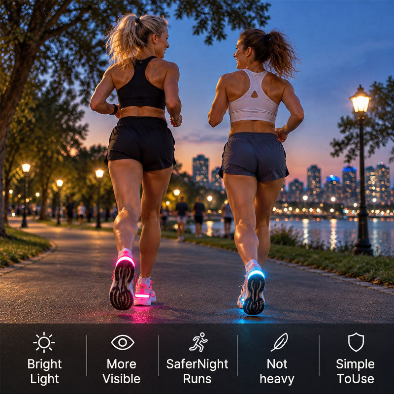 👟 LED Hielverlichting voor Schoenen – Zichtbaarheid bij Hardlopen & Wandelen ✨